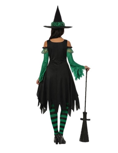 Costume Strega Verde Smeraldo Nuovo | Costumi Adulti Il Re del Carnevale